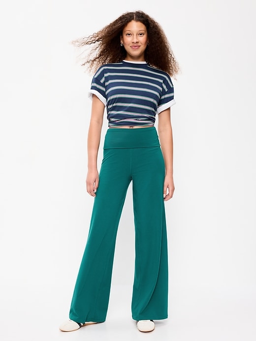 Image number 2 showing, High-Waisted PowerChill Fold-Over Wide-Leg Pants