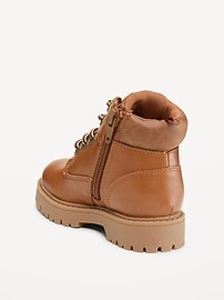Image number 3 showing, Faux-Leather Work Boots for Toddler Boys
