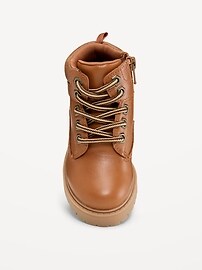 Image number 2 showing, Faux-Leather Work Boots for Toddler Boys