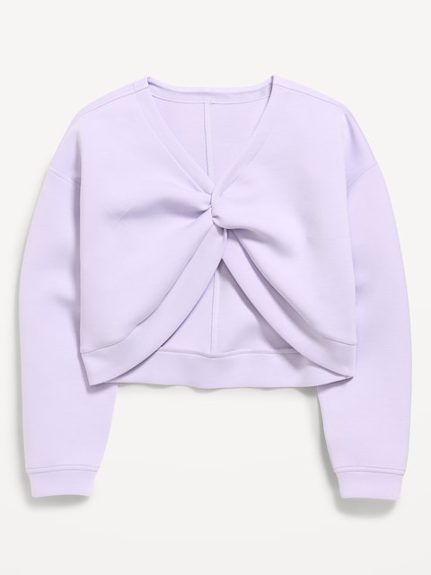 Bounce Fleece Twist-Front Sweatshirt for Girls