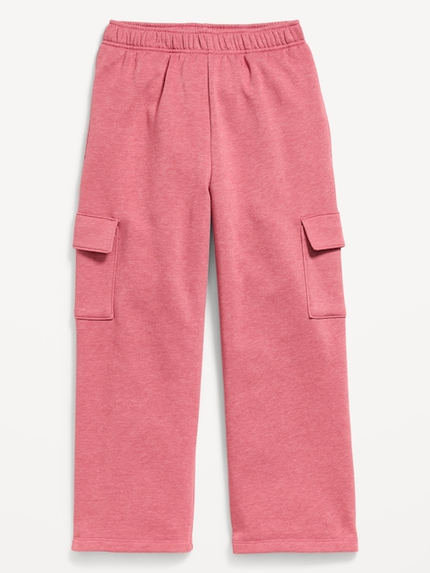 PANTALON CARGO EN COTON OUATÉ COUPE TRÈS GÉNÉREUSE À JAMBE LARGE POUR FILLE
