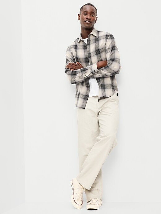 Image number 3 showing, Relaxed Long-Sleeve Plaid Flannel Pocket Shirt
