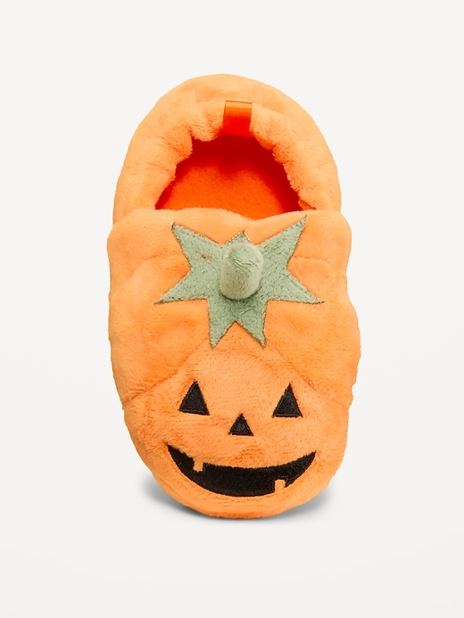 Image number 2 showing, Velour Pumpkin Slippers for Toddler