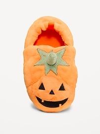 Image number 2 showing, Velour Pumpkin Slippers for Toddler