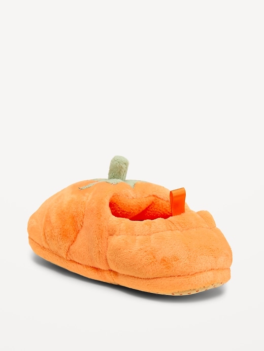 Image number 3 showing, Velour Pumpkin Slippers for Toddler