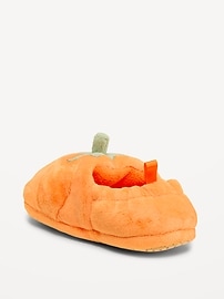 Image number 3 showing, Velour Pumpkin Slippers for Toddler