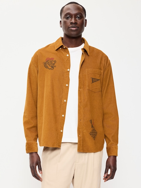 Loose Fit Long-Sleeve Corduroy Shirt