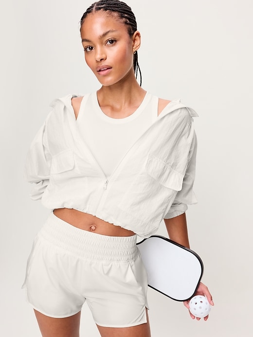 Image number 3 showing, Seamless Fitted High-Neck Crop Top