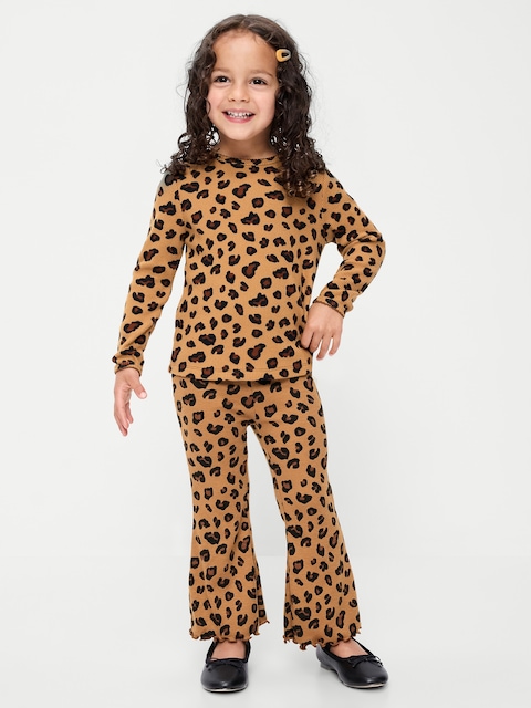 LEGGING ÉVASÉ CÔTELÉ À MOTIF POUR TOUTE-PETITE