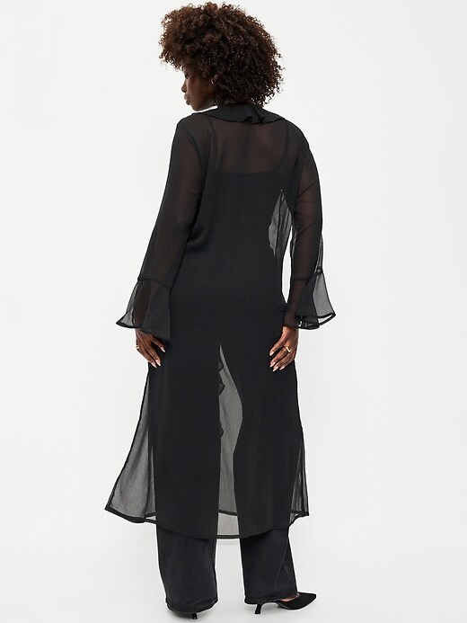 Image number 6 showing, Long-Sleeve Sheer Chiffon Duster