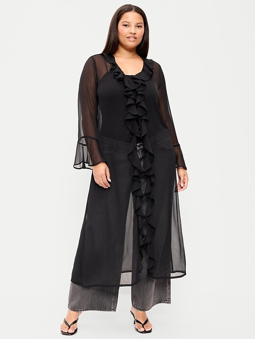 Image number 7 showing, Long-Sleeve Sheer Chiffon Duster