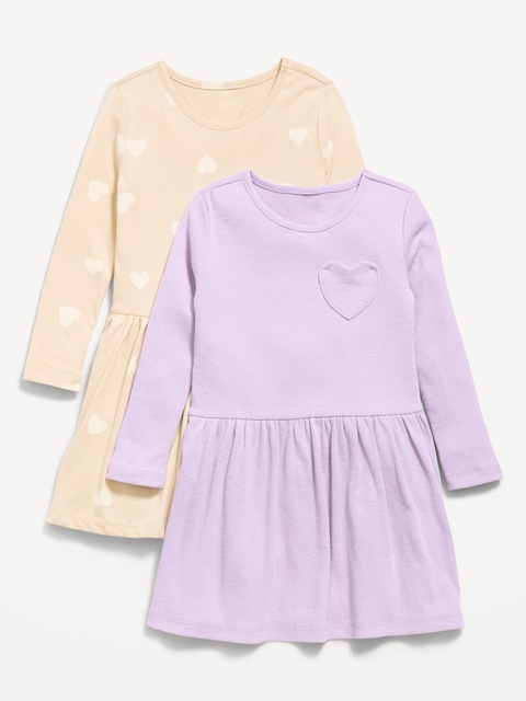 Long-Sleeve Fit and Flare Dress 2-Pack for Toddler Girls