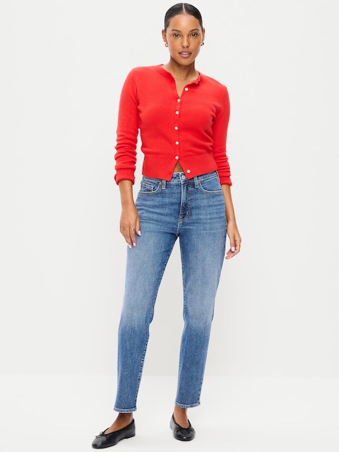 JEAN OG PROFILÉ DROIT À TAILLE HAUTE LONGUEUR CHEVILLE