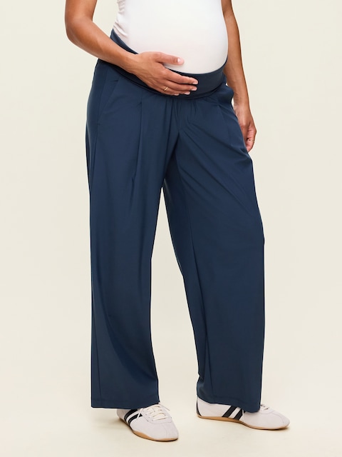 Maternity Rollover-Waist SleekTech Trouser Pants