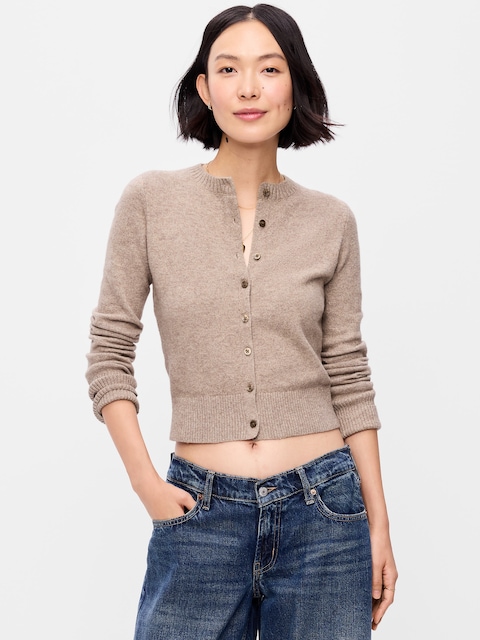 SoSoft Cropped Crew-Neck Cardigan