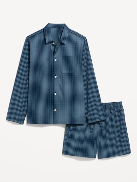 Poplin Pajama Shorts Set