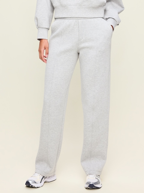 PANTALON EN MOLLETON RAFFINÉ À TAILLE HAUTE