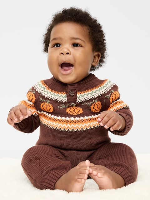 Long-Sleeve Sweater-Knit One-Piece for Baby