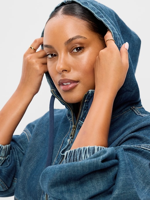 専用‼️amerivintage OVER PUFF DENIM JACKET Denim Popover Hooded Jacket | Old Navy