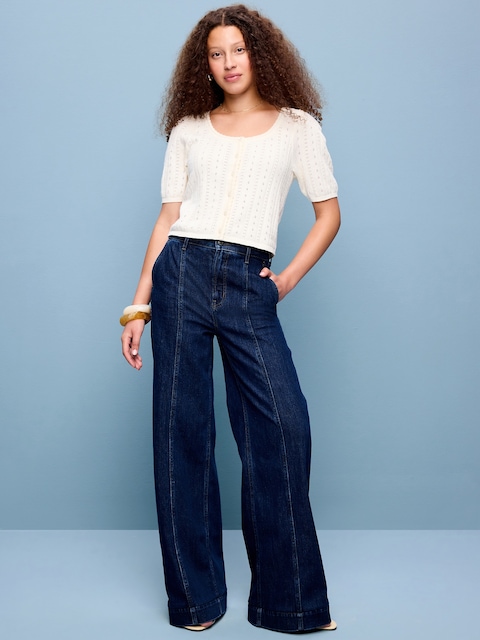 JEAN TAILLE TRÈS HAUTE À JAMBE ULTRA-LARGE