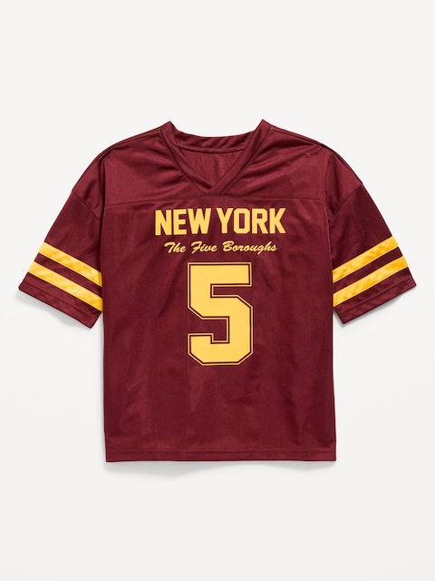 Oversized Football-Style Lifestyle Jersey T-Shirt for Boys