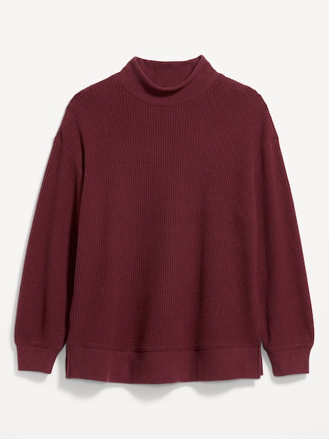 Oversized Mock-Neck Long-Sleeve Top