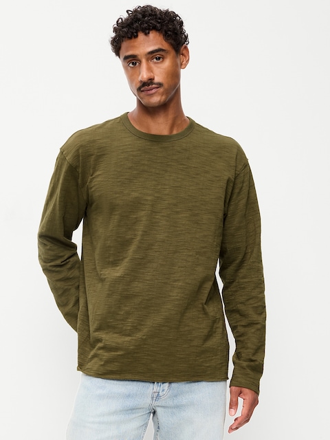 Long-Sleeve Slub Knit T-Shirt