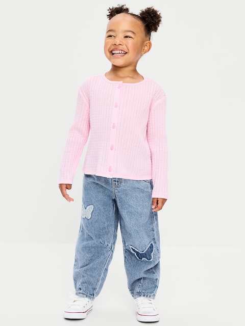 JEAN À JAMBE BARIL ET À TAILLE ÉLASTIQUE POUR TOUTE-PETITE