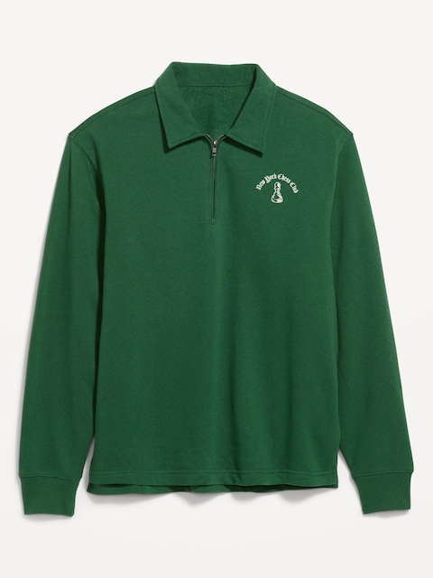 Collared Fleece Quarter-Zip Pullover