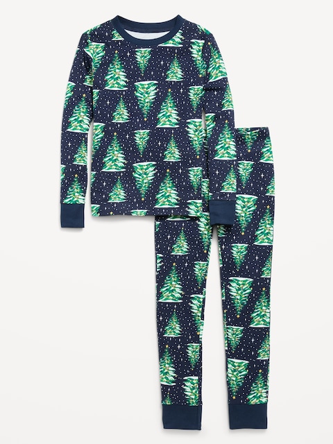 Gender-Neutral Snug-Fit Graphic Pajama Set for Kids