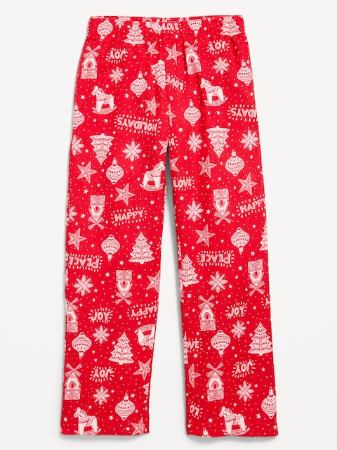 Gender-Neutral Printed Flannel Pajama Pants for Kids