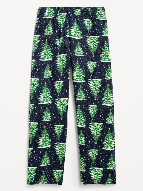 Gender-Neutral Printed Flannel Pajama Pants for Kids