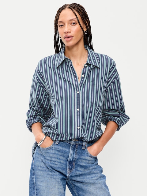 Oversized Button-Down Boyfriend Shirt