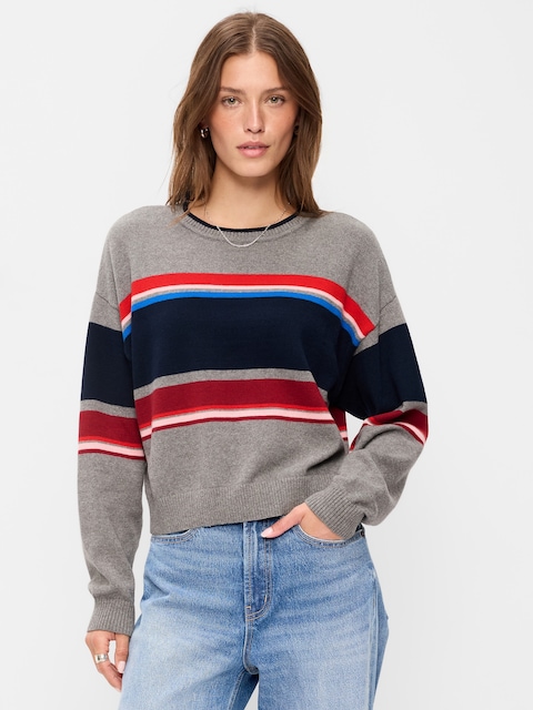 SoSoft Cotton Crew-Neck Cropped Sweater
