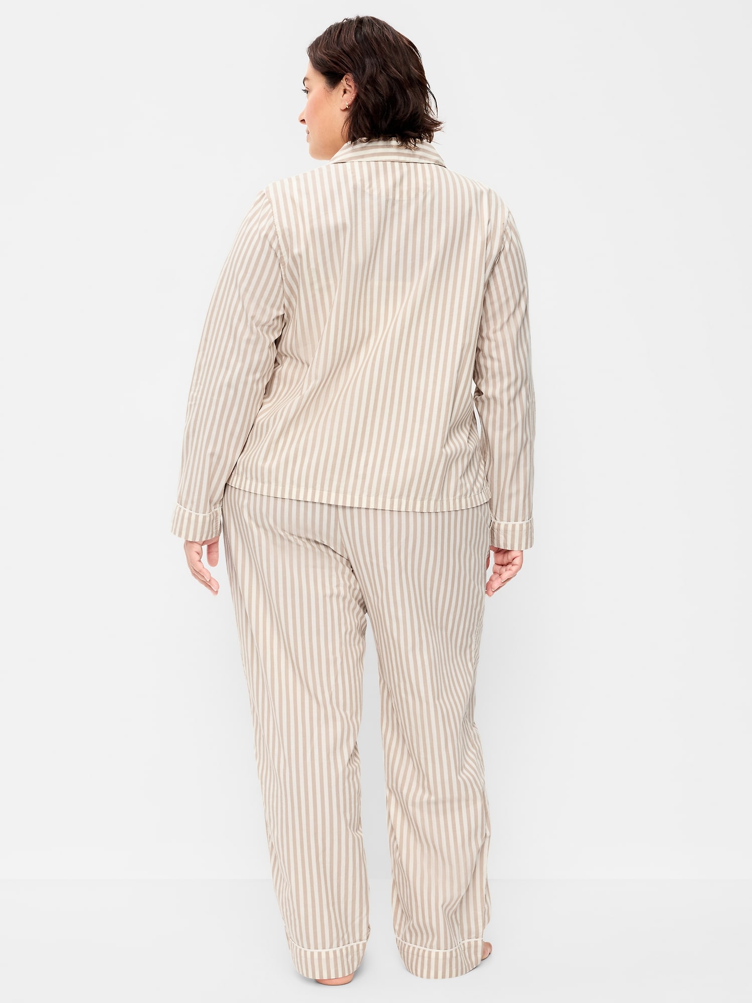 Tie-Front Poplin Pajama Pant Set