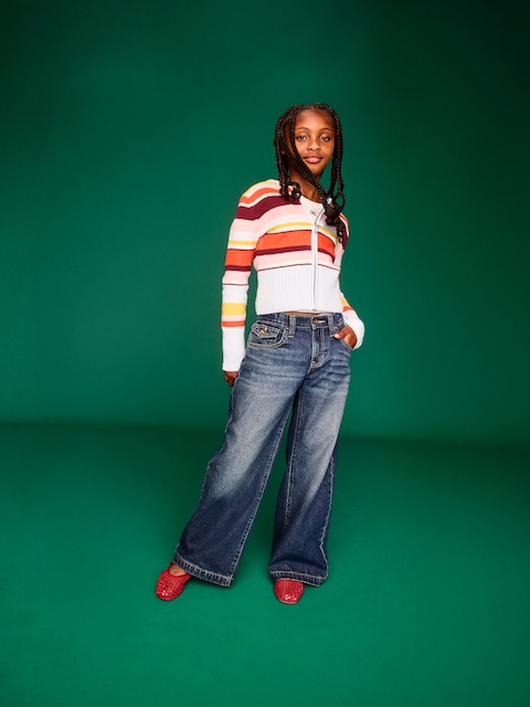 Low-Rise Baggy Wide-Leg Jeans for Girls