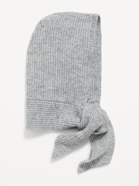 Rib-Knit Tie-Neck Bonnet
