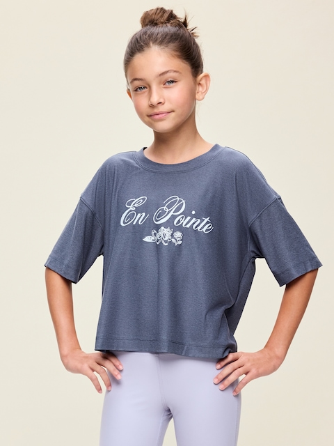 CloudMotion Short-Sleeve Boxy T-Shirt for Girls