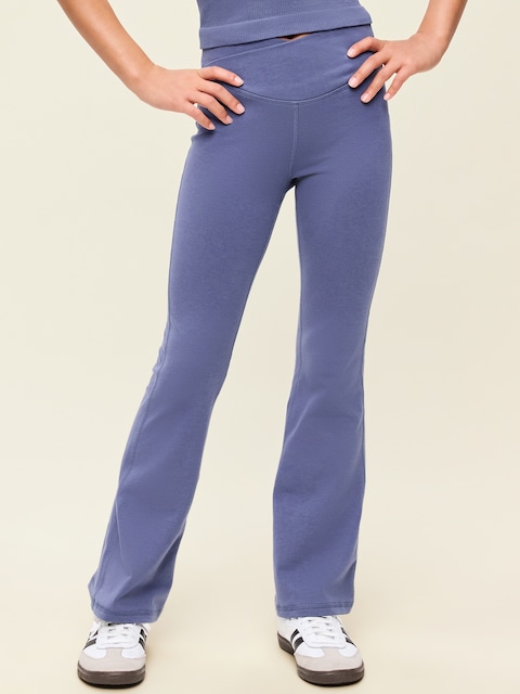 High-Waisted PowerChill Crossover Flared Leggings for Girls