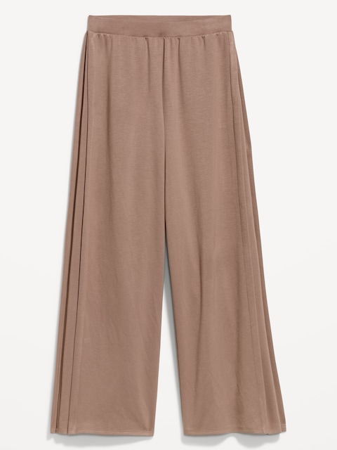 High-Waisted Bounce Lite Drapey Wide-Leg Pleated Pants