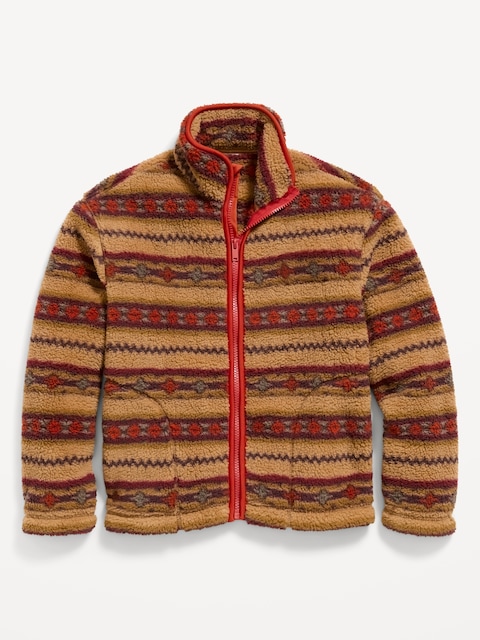 VESTE SURDIMENSIONNÉE EN SHERPA À GLISSIÈRE POUR GARÇON