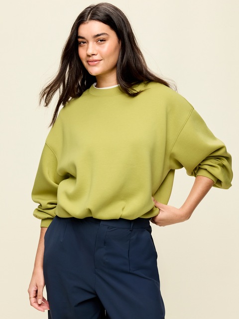 Bounce Fleece Bubble-Hem Sweatshirt