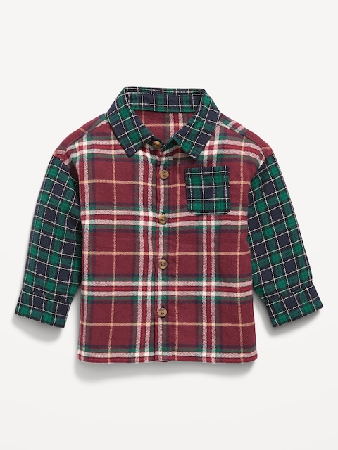 CHEMISE À MANCHES LONGUES EN FLANELLE À CARREAUX POUR BÉBÉ