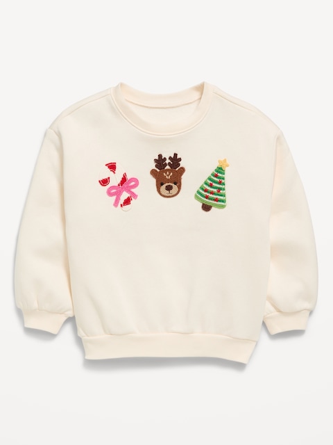 Crew-Neck Graphic Sweatshirt for Toddler Girls