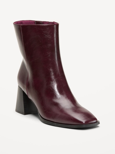 Square-Toe Block-Heel Boots for Women