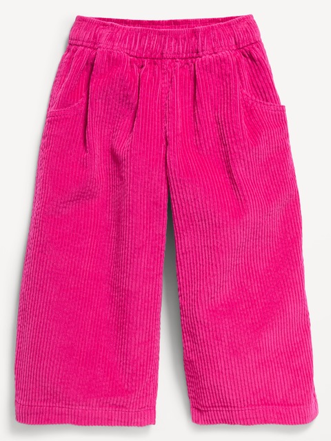 PANTALON À JAMBE LARGE À TAILLE EXTENSIBLE EN VELOURS CÔTELÉ TEXTURÉ POUR TOUTE-PETITE
