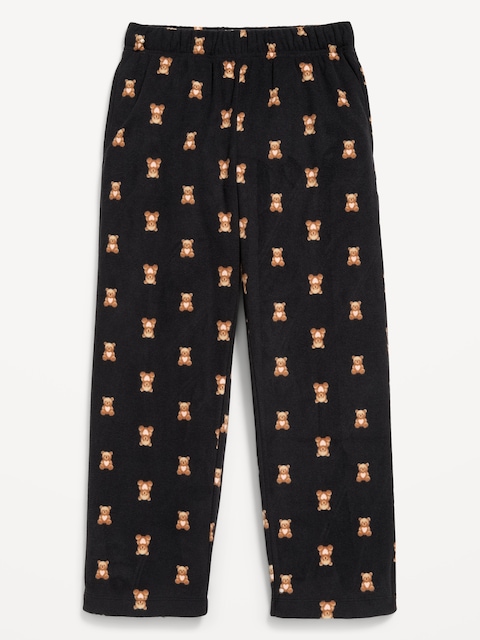 PANTALON DE PYJAMA EN MICROMOLLETON À MOTIF POUR FILLE