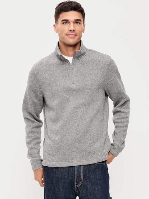 CHANDAIL EN MOLLETON À GLISSIÈRE AU QUART