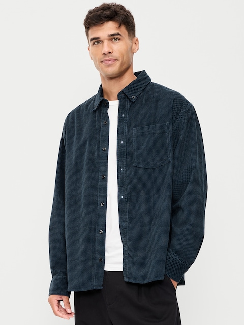 Loose Fit Long-Sleeve Corduroy Shirt