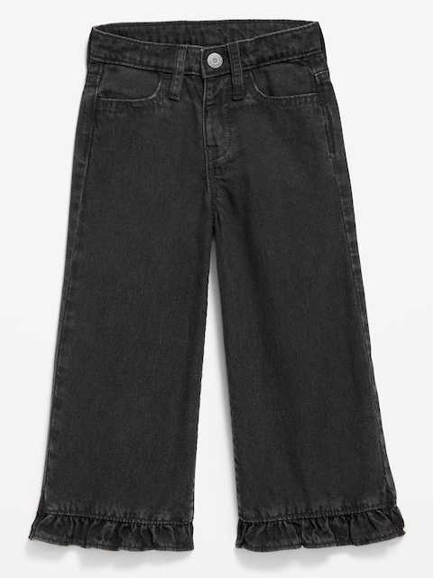 Super Baggy Ruffle-Hem Wide-Leg Jeans for Toddler Girls